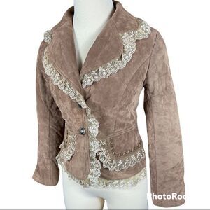 Vintage microsuede blazer jacket